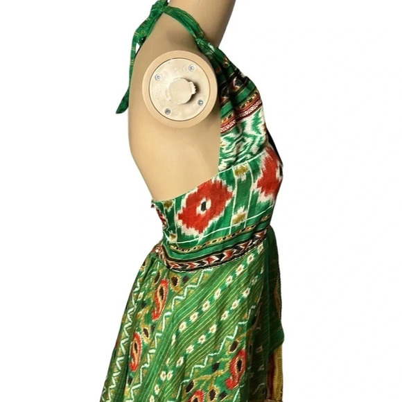 Festival vtg halter dress,smock,sheer overlays,chiffon,fairycore,romantic ,NWT - Picture 4 of 12